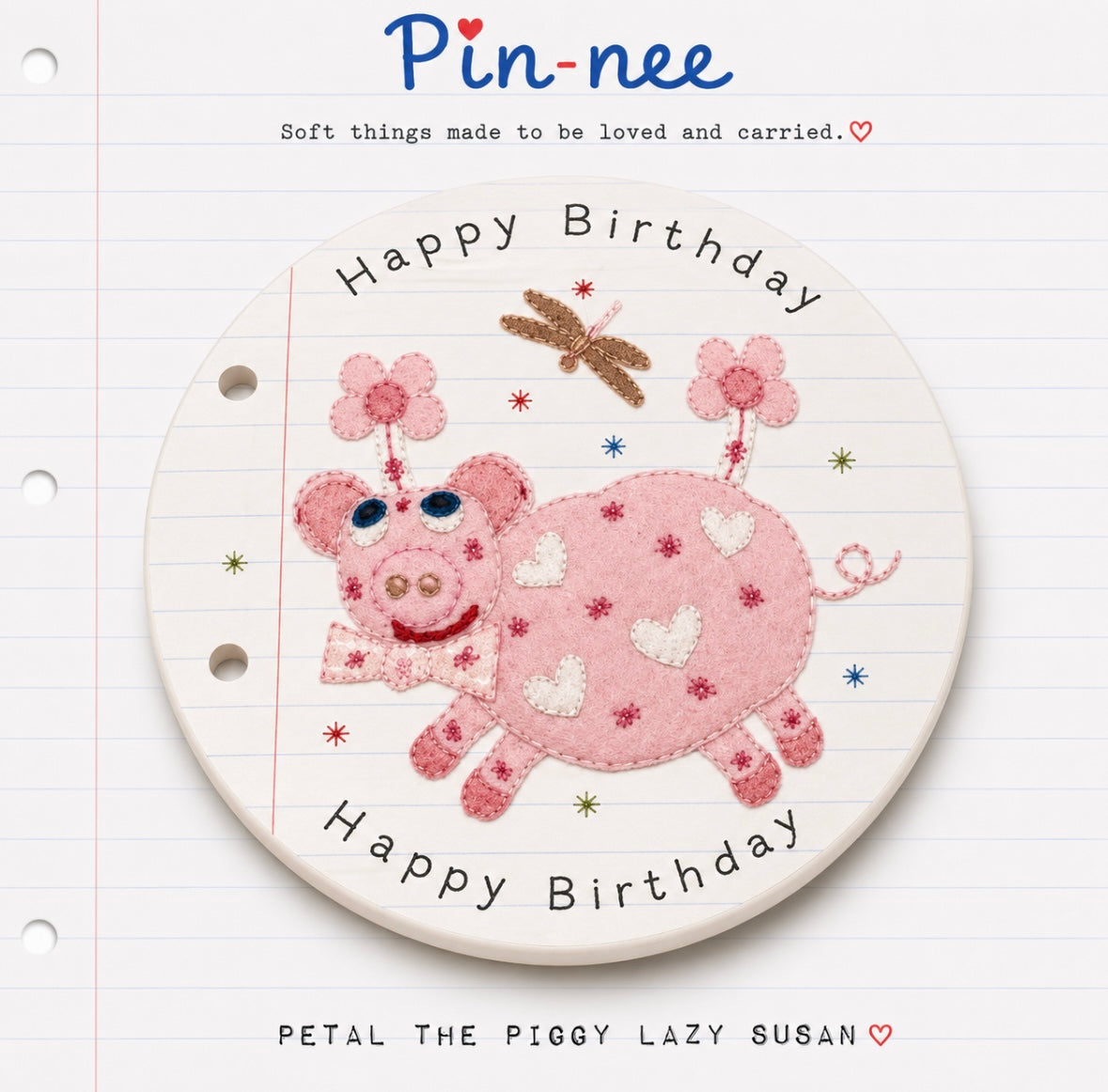 Petal the Piggy Lazy Susan